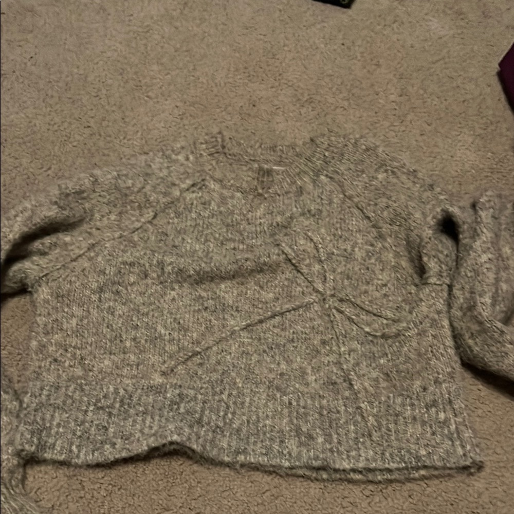 American Eagle Outfitters Gray Crew Neck Sweater